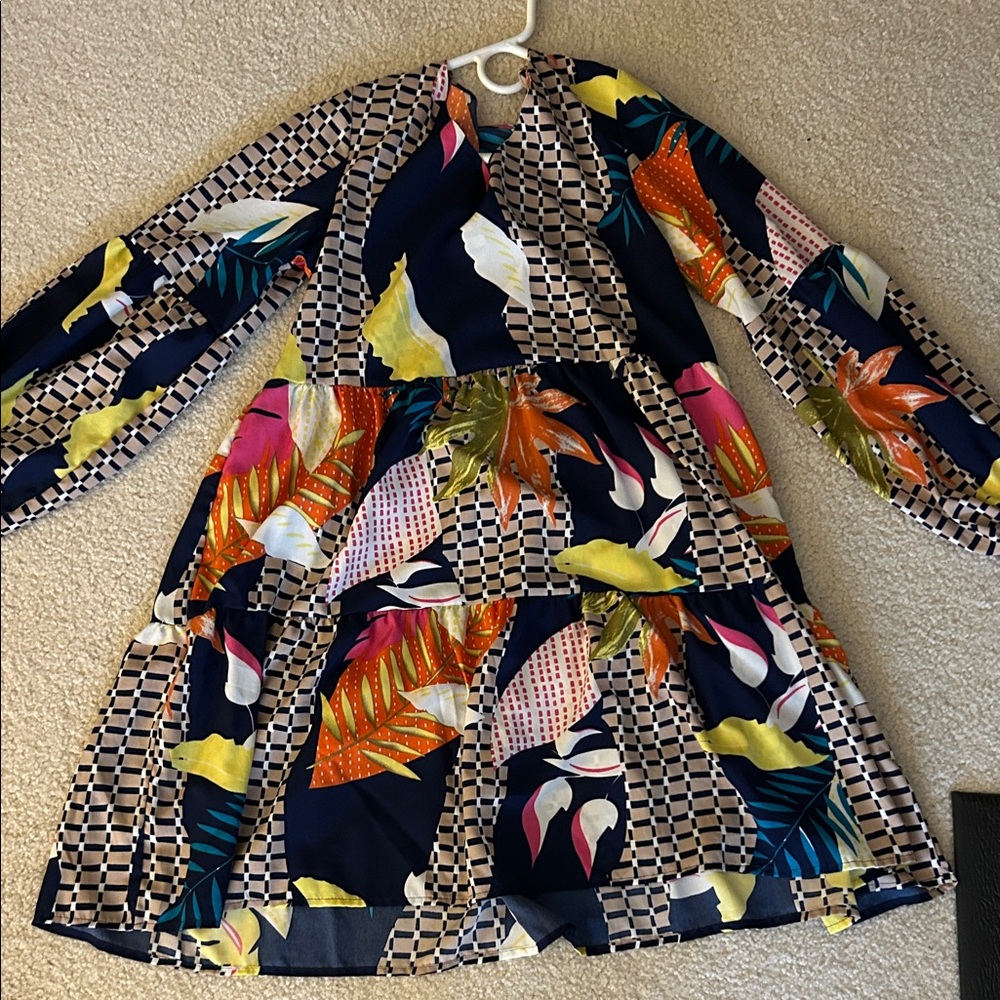 Colorful Geometric Floral Dress